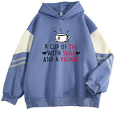 KPOP Letter Printed Color Block Hoodie